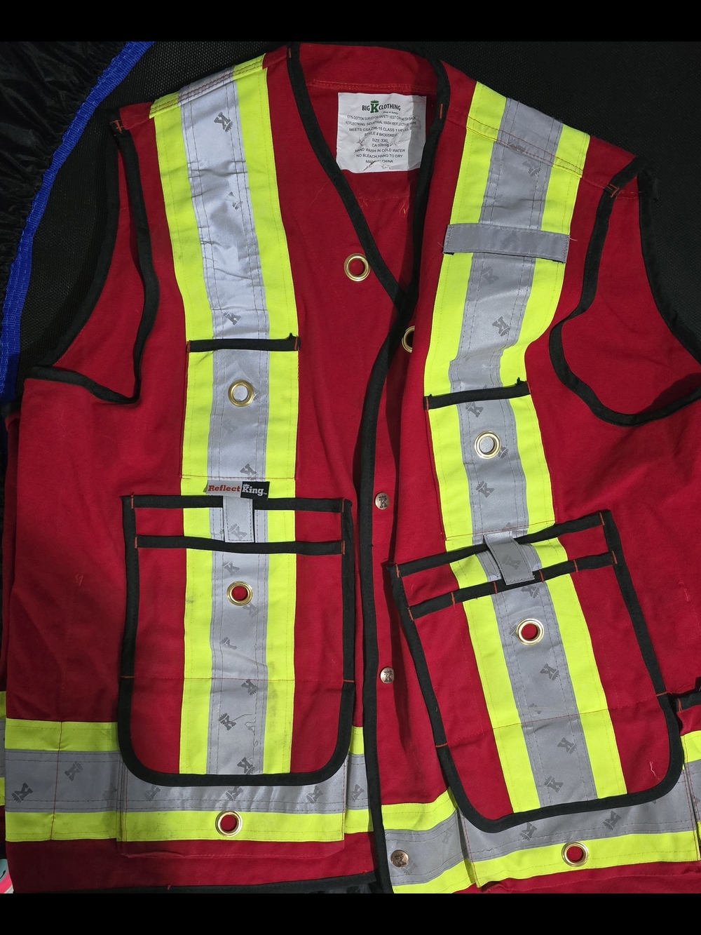 Reflective Safety Vest Red High-Visibility Work Vest